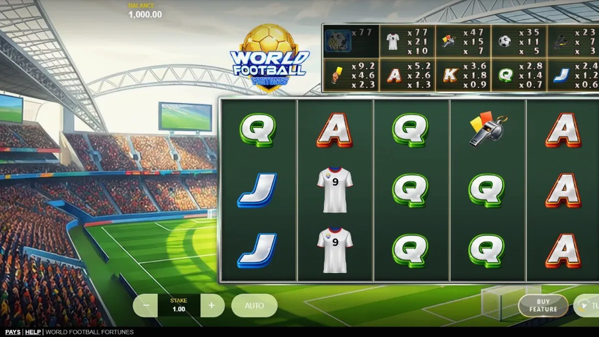 World Football Fortunes slot machine interface