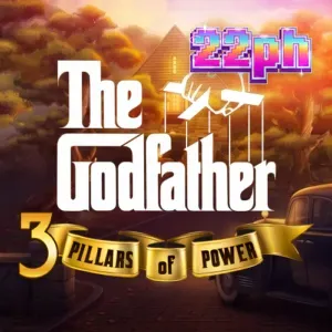 Tampilan antarmuka slot The Godfather: 3 Pillars of Power dengan elemen visual bertema kriminal.